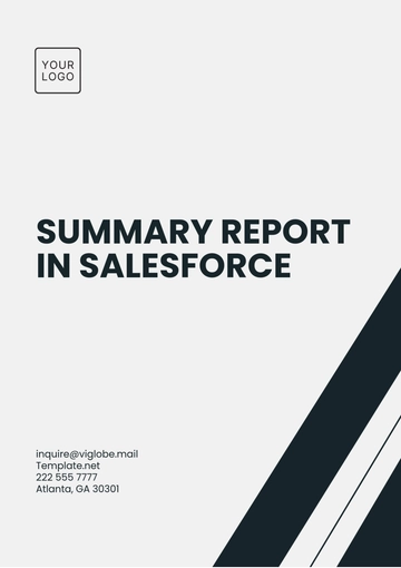 Free Summary Report Template in Salesforce to Edit Online