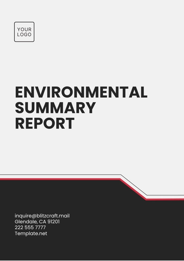 Free Environmental Summary Report Template to Edit Online