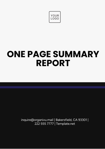 Free One Page Summary Report Template to Edit Online