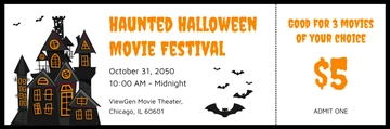 Free Halloween Theater Ticket Template to Edit Online