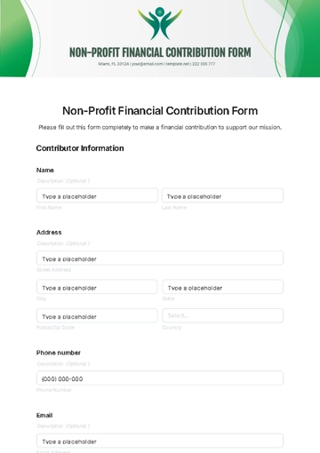 Free Non-Profit Financial Contribution Form Template to Edit Online