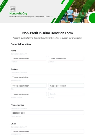 Free Non-Profit In-Kind Donation Form Template to Edit Online