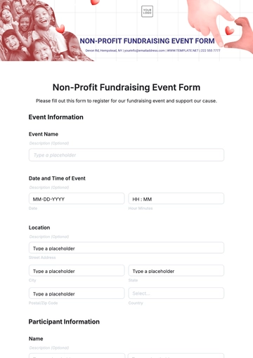 Free Non-Profit Fundraising Event Form Template to Edit Online