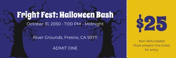 Free Custom Halloween Ticket Background Template to Edit Online
