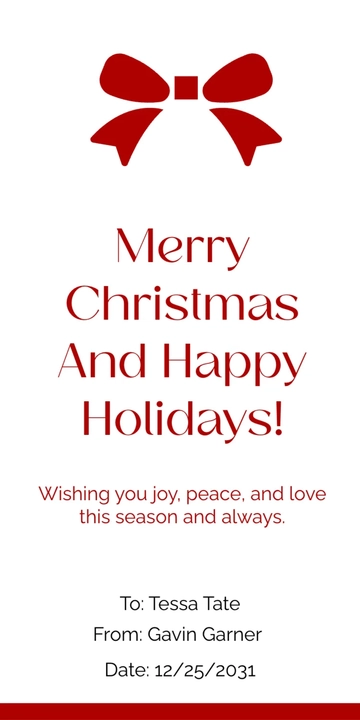 Free Printable Christmas Gift Name Tag to Edit Online