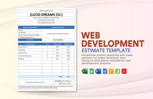 Web Development Estimate Template