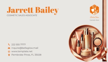 Free Cosmetic Store Business Card Template to Edit Online