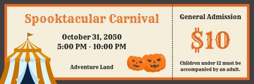 Free Halloween Carnival Ticket Template to Edit Online