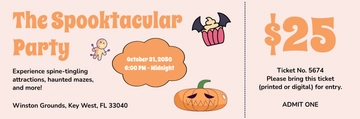 Free Aesthetic Pastel Halloween Ticket Template to Edit Online