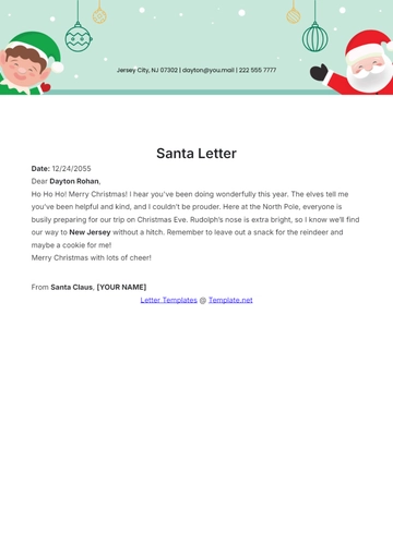 Free Santa Letter Template to Edit Online