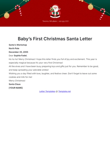 Free Baby???s First Christmas Santa Letter Template to Edit Online