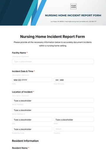 Free Nursing Home Incident Report Form Template to Edit Online
