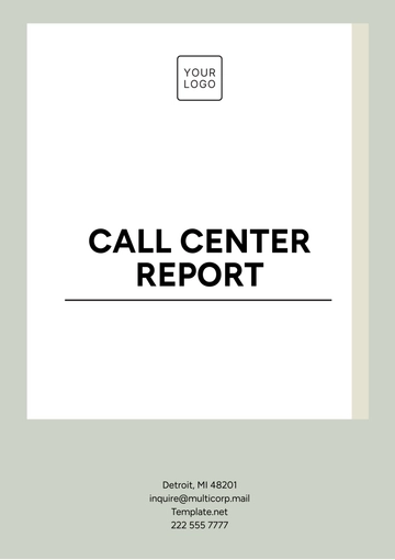Free Call Center Report Template to Edit Online