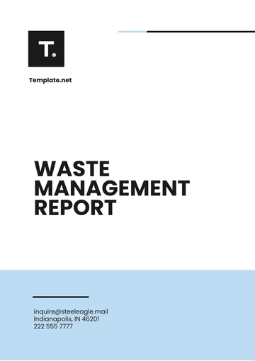 Free Waste Management Report Template to Edit Online