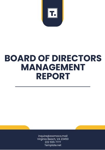 Free Board of Directors Management Report Template to Edit Online