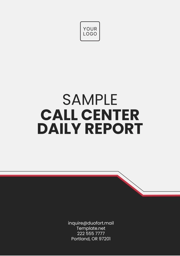 Free Sample Call Center Daily Report Template to Edit Online