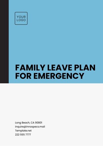 Free Family Leave Plan for Emergency Template to Edit Online