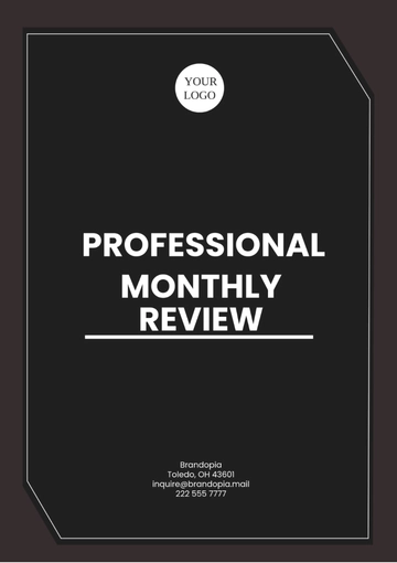 Free Professional Monthly Review Template to Edit Online