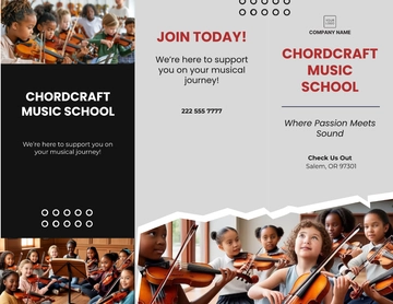 Free Music School Brochure Template to Edit Online