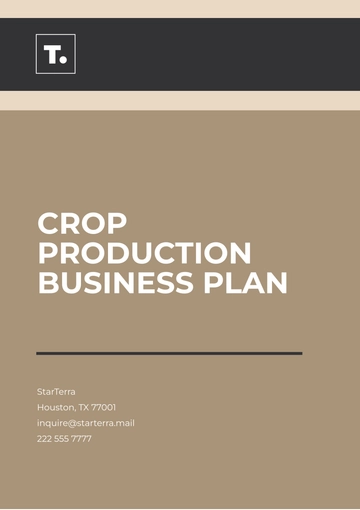 Free Crop Production Business Plan Template to Edit Online
