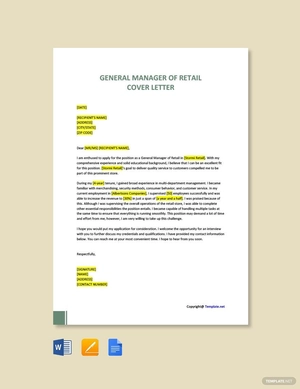 General Manager of Retail Cover Letter
