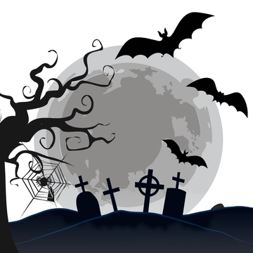 Free Halloween Graveyard Clipart Template to Edit Online
