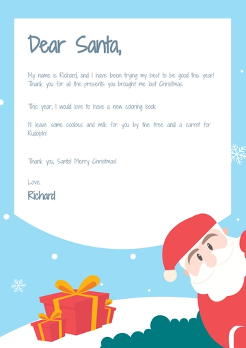 Free Coloring Santa Letter Template to Edit Online