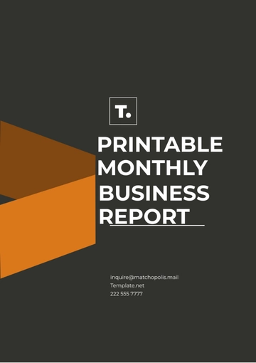 Free Printable Monthly Business Report Template to Edit Online