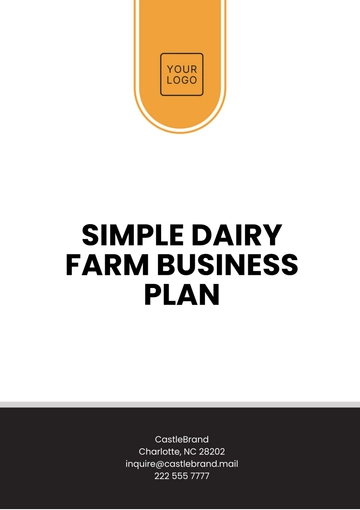 Free Simple Dairy Farm Business Plan Template to Edit Online