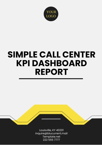 Free Simple Call Center KPI Dashboard Report Template to Edit Online