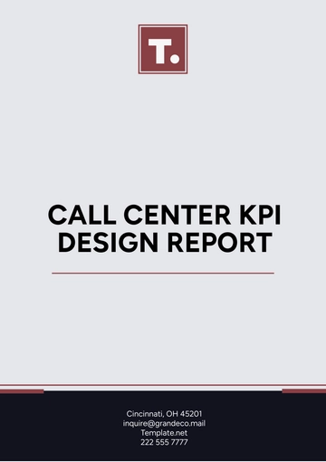 Free Call Center KPI Design Report Template to Edit Online