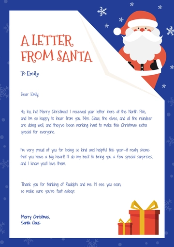 Free Handwritten Santa Letter Template to Edit Online