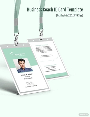 Business Coach ID Card Template