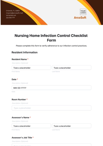 Free Nursing Home Infection Control Checklist Form Template to Edit Online