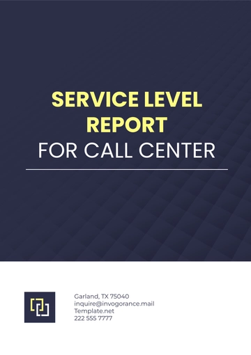 Free Service Level Report for Call Center Template to Edit Online