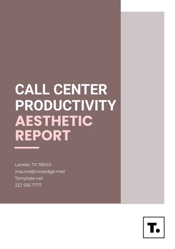 Free Call Center Productivity Aesthetic Report Template to Edit Online