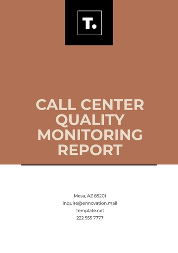 Free Call Center Quality Monitoring Report Template to Edit Online