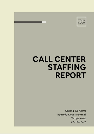 Free Call Center Staffing Report Template to Edit Online