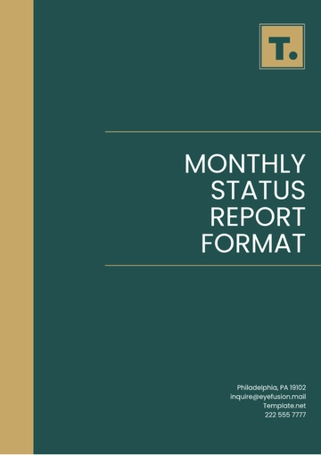Free Monthly Status Report Format Template to Edit Online