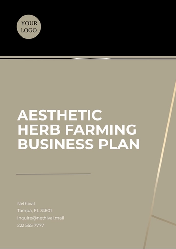 Free Aesthetic Herb Farming Business Plan Template to Edit Online