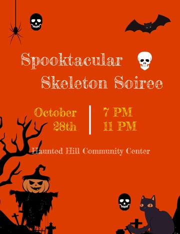 Halloween Skeleton Flyer Template - Edit Online & Download