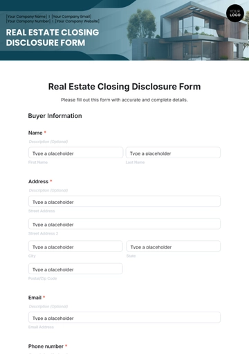 Free Real Estate Closing Disclosure Form Template to Edit Online