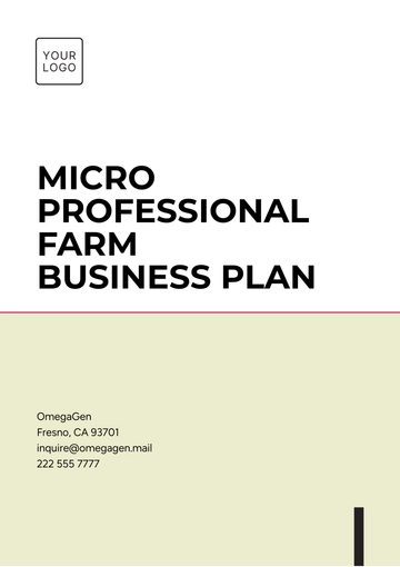 Free Micro Professional  Fram Business Plan Template to Edit Online
