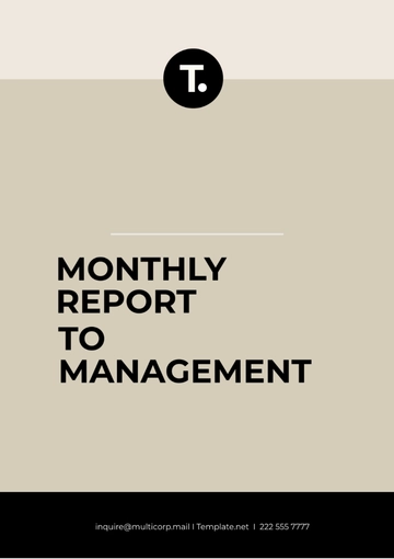 Free Monthly Report to Management Template to Edit Online