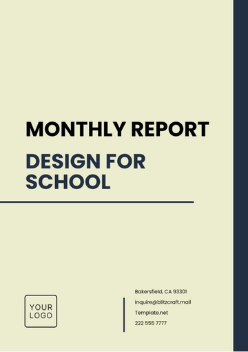 Free Monthly Report Design for School Template to Edit Online