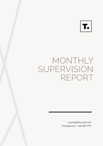 Free Monthly Supervision Report Template to Edit Online
