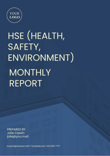 Free HSE Health Safety and Environment Monthly Report Template to Edit Online