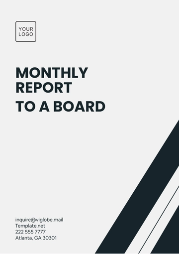 Free Monthly Report to a Board Template to Edit Online