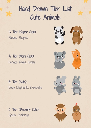 Free Hand Drawn Tier List Template to Edit Online