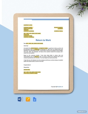 Return to Work Letter